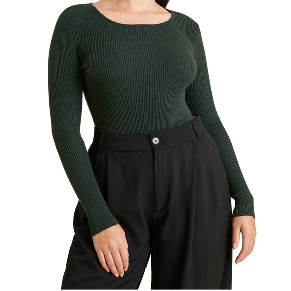 nuuds crewneck sweater evergreen Bodysuit - Picture 1 of 8